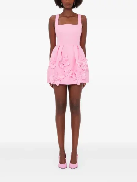 Rochie mini Leo Lin cu model floral de costum mini roz