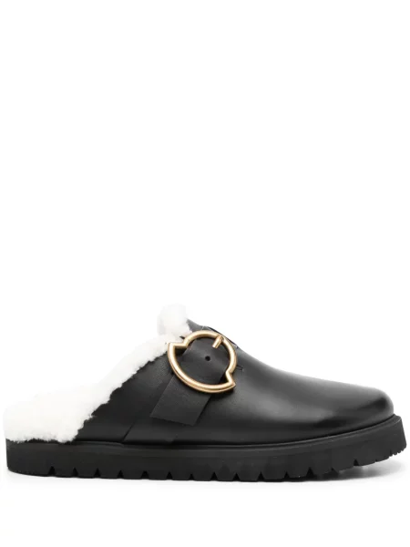 Papuci tip mules Moncler din piele negru
