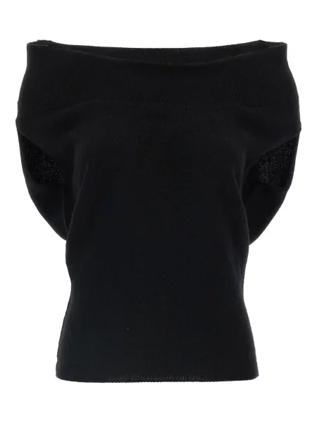 Vestă Rick Owens tricotate drapată negru