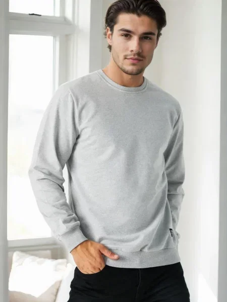 Hanorac crewneck Dewberry gri