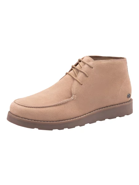 Ombre suede ankle boots with thick sole beige béžové