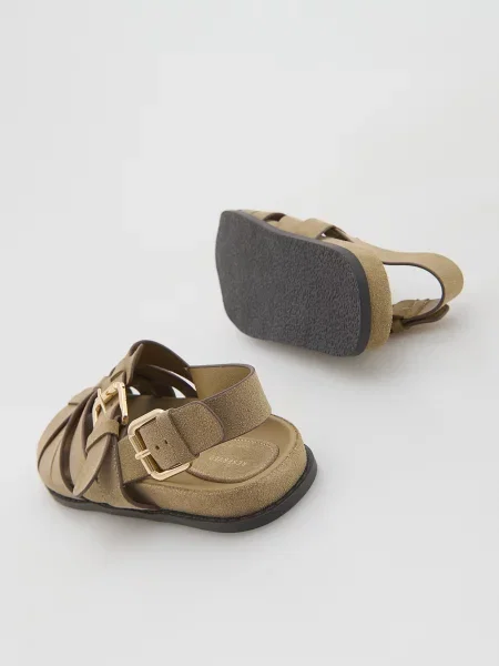 Кожаные босоножки Reserved коричневые