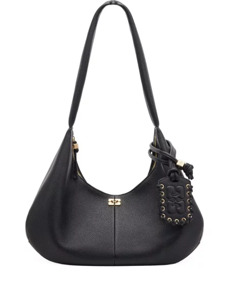Geanta hobo Ganni negru
