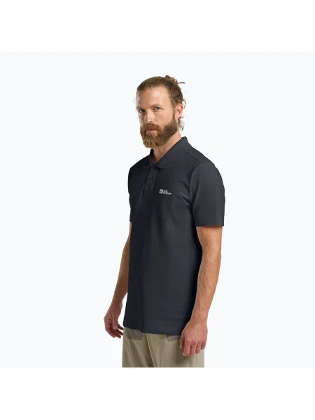 Tricou polo pentru bărbați Jack Wolfskin Essential dark navy albastru închis