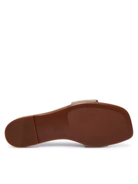 Calvin Klein Šlepetės Square Flat Sndl Embl Suede smėlio