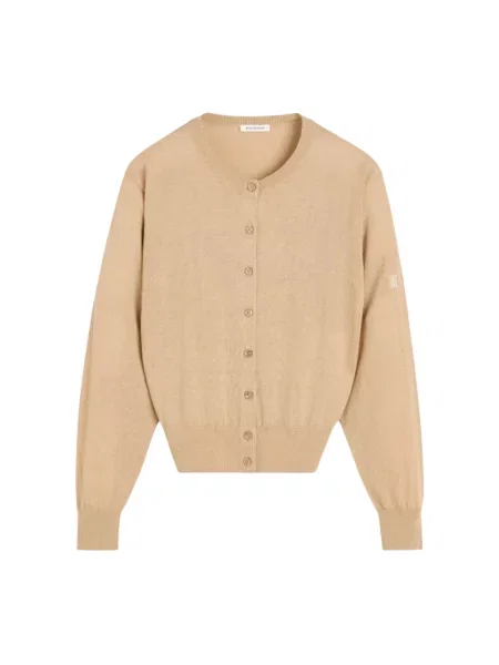 Lniany kardigan By Malene Birger brązowy