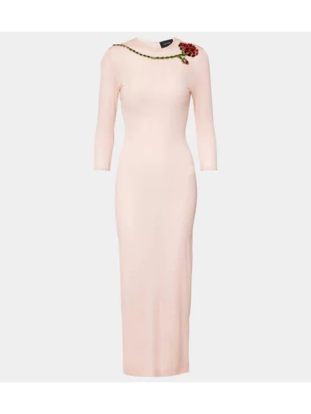 Rochie midi Simone Rocha plasă până la genunchi de costum bej