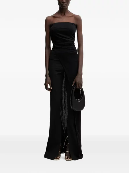 Τοπ Rick Owens Lilies με βολάν στράπλες μαύρο