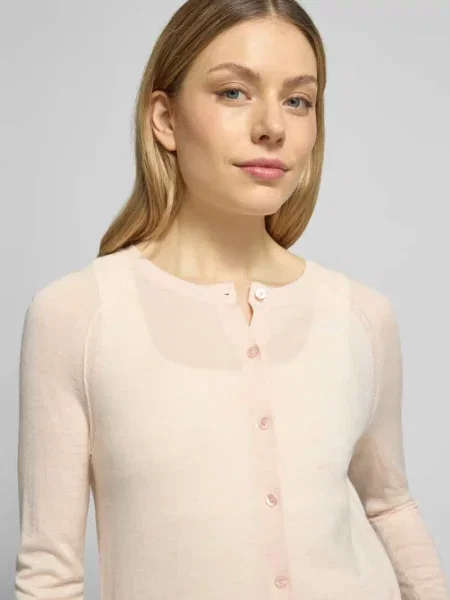 Kardigan o kroju regular fit z czystej wełny dziewiczej model FONAMI' Boss różowy