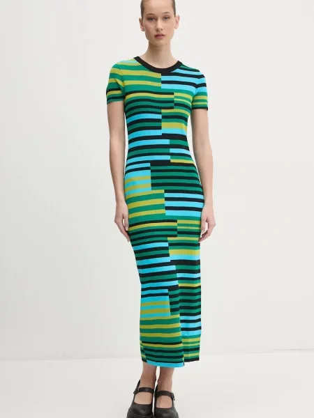 Desigual sukienka URUGUAY maxi dopasowana zielony