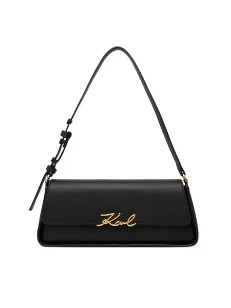 Karl Lagerfeld geantă baguette pentru femei din piele K/SIGNATURE negru