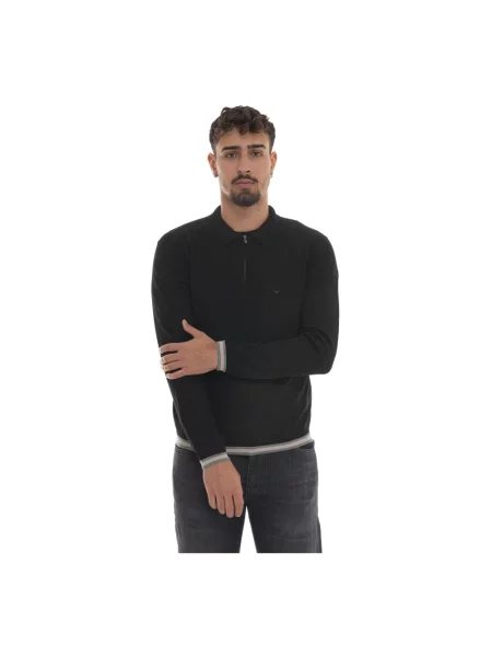 Długi sweter Emporio Armani wełniany z długim rękawem czarny