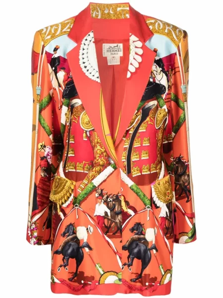 Jednořadé sako Hermès Pre-owned červené
