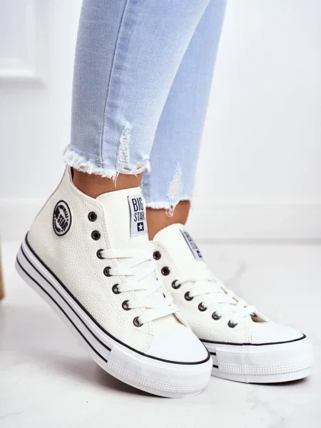 Teniși Big Star Shoes cu platformă alb