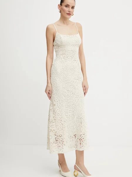 Bardot sukienka beżowa