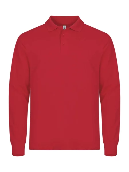 Clique Manhattan L/S polo z długim rękawem – Red czerwone
