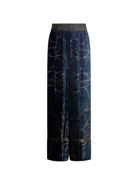 Pantaloni Pierre-louis Mascia cu model floral cu imagine albastru