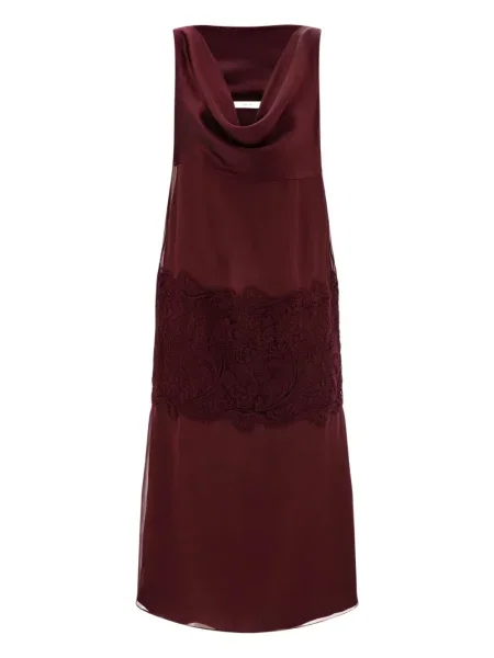 Rochie midi Ferragamo din dantelă până la genunchi de costum roșu