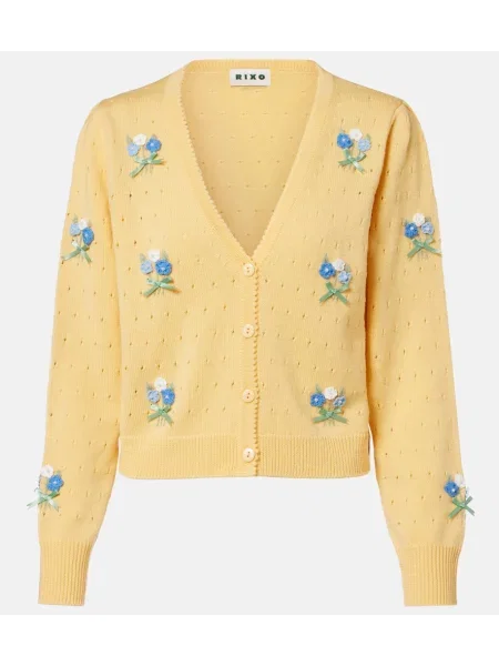 Cardigan Rixo de lână galben
