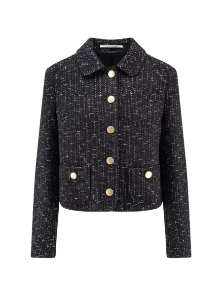 Geacă Tagliatore din tweed negru