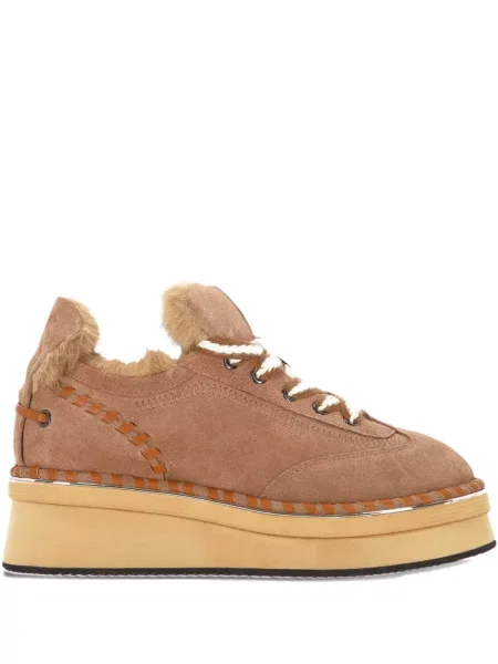 Sneakerși Elvio Zanon cu platformă maro