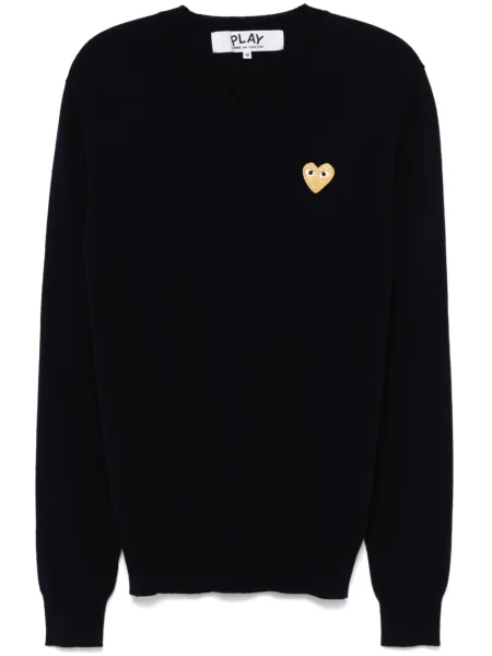 Pulover Comme Des Garcons Play cu motiv cu inimi albastru