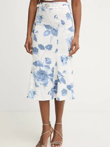 Guess Fustă midi Colorat alb