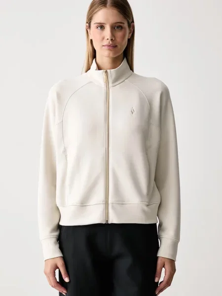 Skechers hanorac cu pentru femei cu vâscoză COZY LUXE JACKET bej