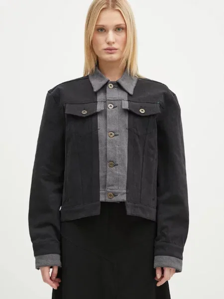 JW Anderson geacă din denim Layered Denim Jacket femei de tranziție oversized gri