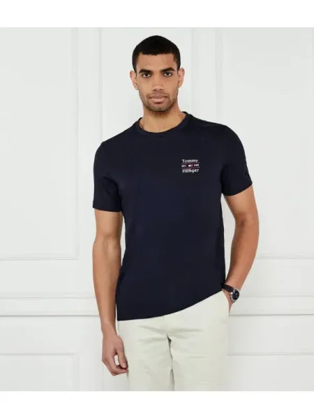 Tommy Hilfiger Póló Stack Sötétkék kék