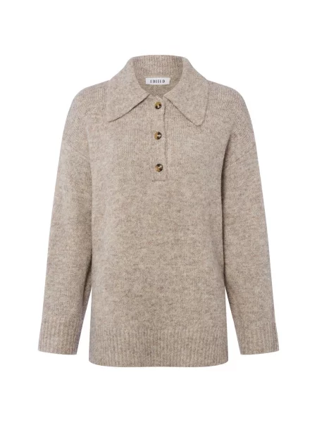 EDITED sweter z dzianiny z zawartością wełny Laiani Jumper Kobiety Sztuczne włókno marmurkowy 34 brązowy