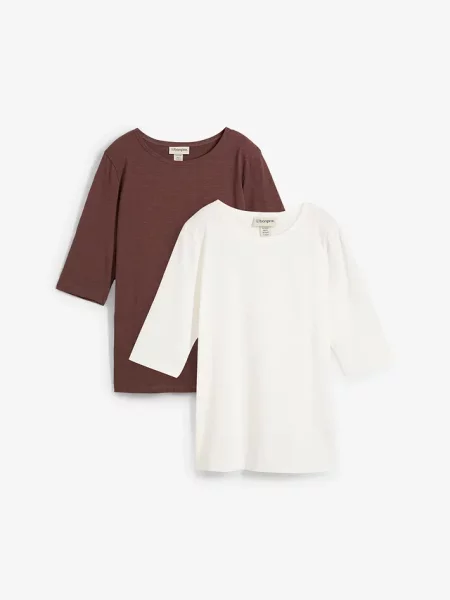 T-shirt z bawełny organicznej 2 sztuki biała