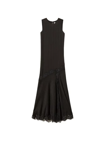 Lung rochie Twinset din satin negru