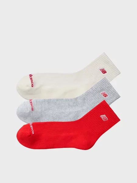 New Balance Patch Mid Crew Socks 3 Pack Набір шкарпеток Унісекс сірий