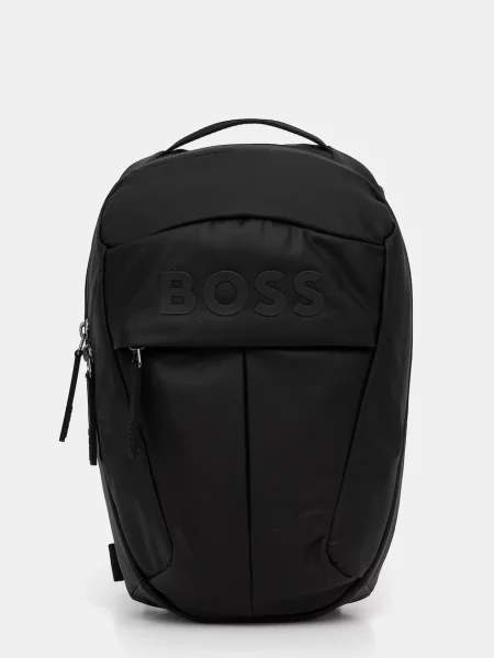 Маленький рюкзак Boss с аппликацией черный