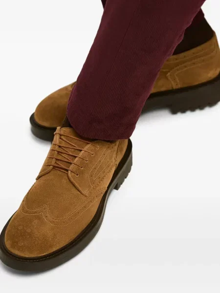 Brogues Kiton din piele de căprioară maro