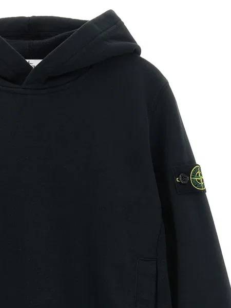 Bluza z kapturem dziecięca Stone Island czarna