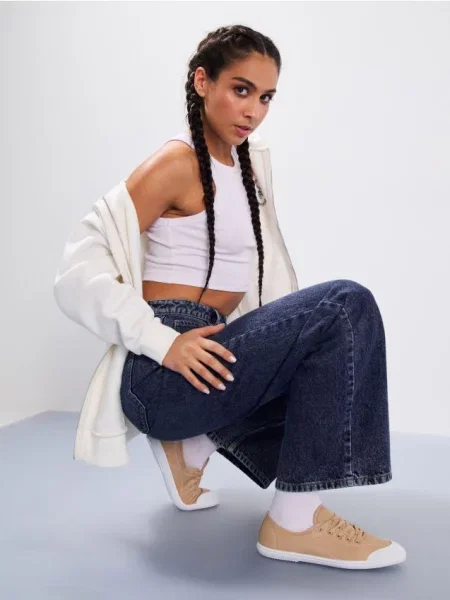 Кеди з декоративною строчкою бежевий