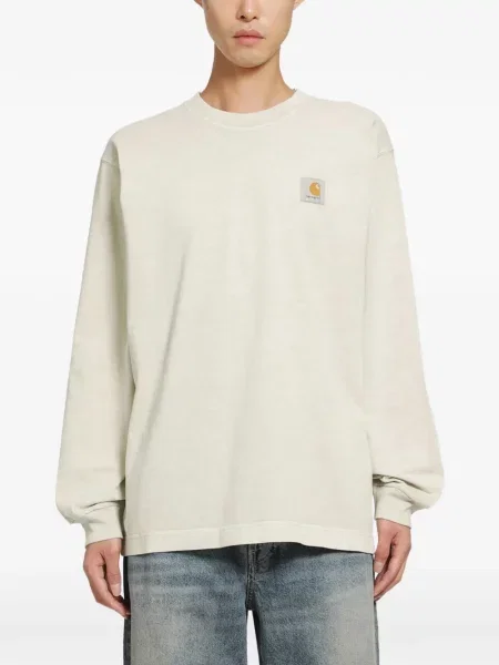 Lung tricou Carhartt Wip cu autograf alb