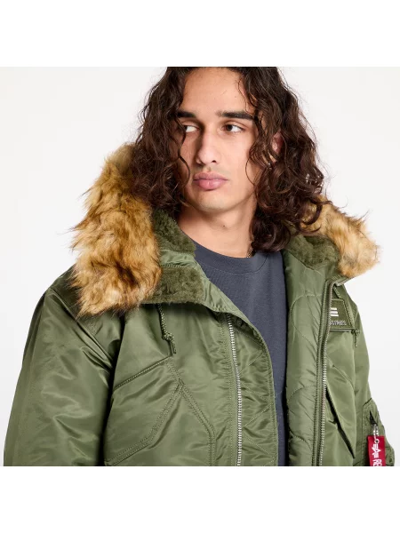 Jachetă Alpha Industries Hooded Sage-Green M verde