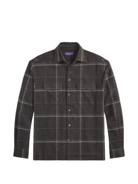 Cămașă Ralph Lauren Purple Label în carouri gri