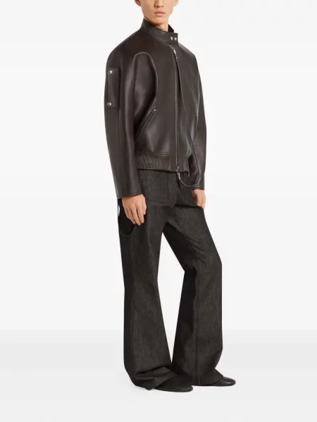 Geanta de piele Courreges maro