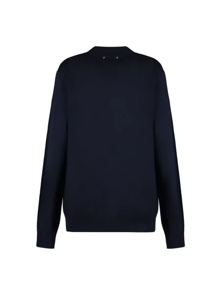 Sweter Golden Goose wełniany z logo niebieski