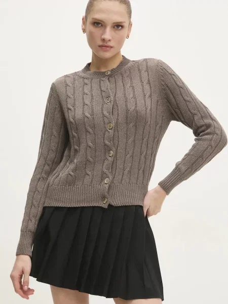 Жилетка Answear Lab от лека материя кафяво