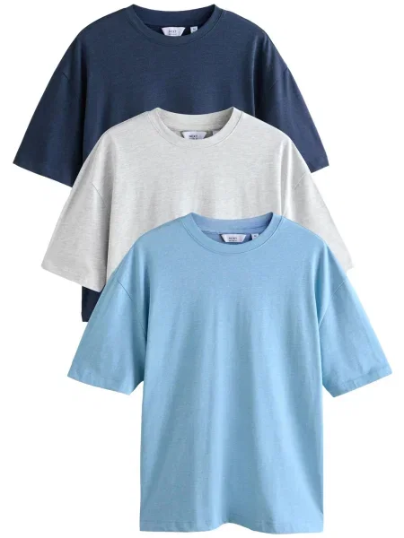 Next Tričko námořnická modř / světlemodrá / světle šedá