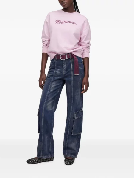 Hanorac Karl Lagerfeld Jeans cu imagine roz