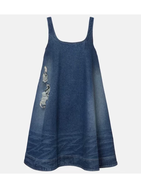 Sukienka jeansowa Simone Rocha z przetarciami niebieska