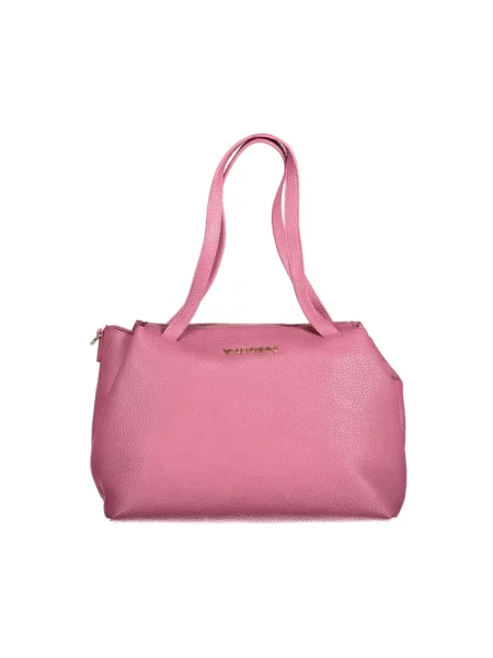 Lniana shopperka Valentino By Mario Valentino różowa