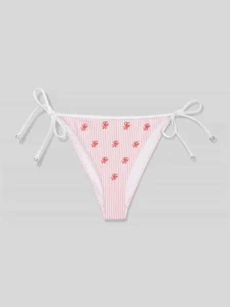 Figi bikini z seersuckeru z wiązanymi troczkami Tommy Hilfiger różowe