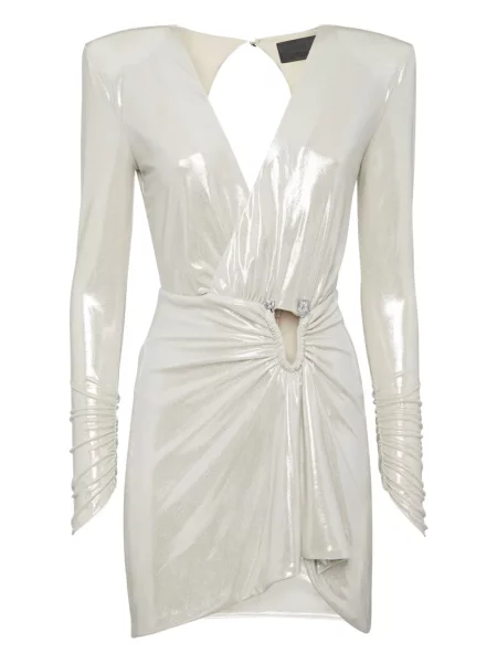 Rochie mini Philipp Plein drapată de costum gri